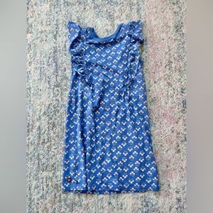 Tea collection ruffle sleeve blue floral dress size 10
